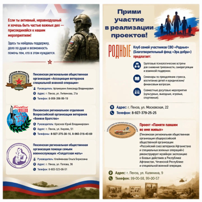 Поддержка для участников СВО и их семей