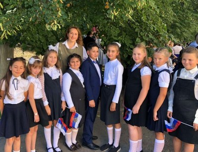 Выступление на торжественной линейке 