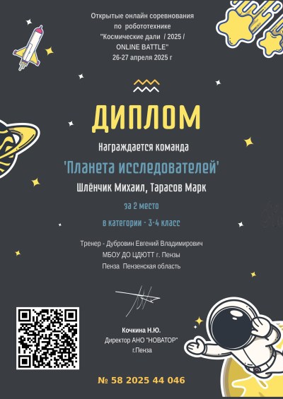 Онлайн-соревнования по робототехнике «Космические дали»
